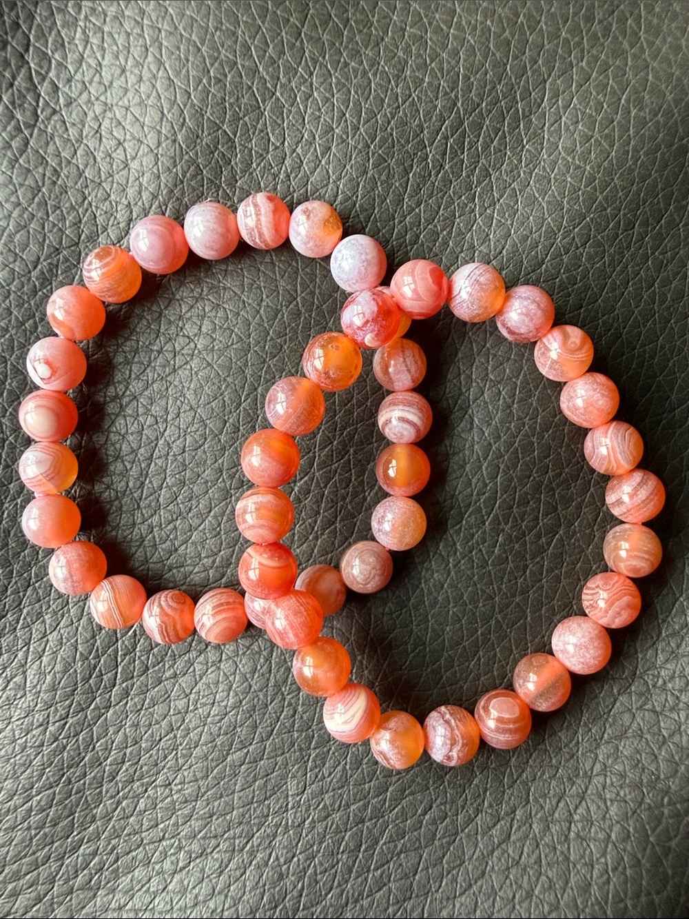 Color changing banded carnelian agate bracelets